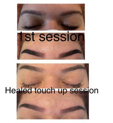 Process of ombré brows