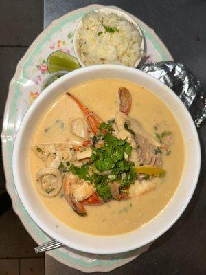 Delicious Coconut seafood soup every weekend
