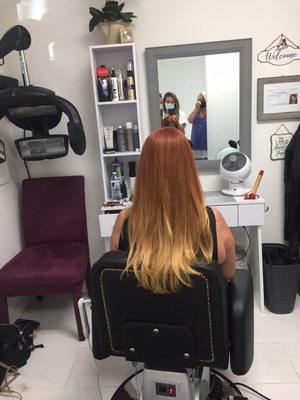 Mirna is a master stylist! And uses ammonia free Redken products!