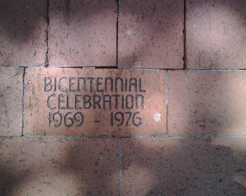 Paver celebrating restoration for America's Bicentennial.
