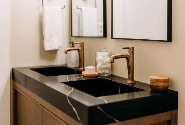 Small powder room refresh in Ferndale