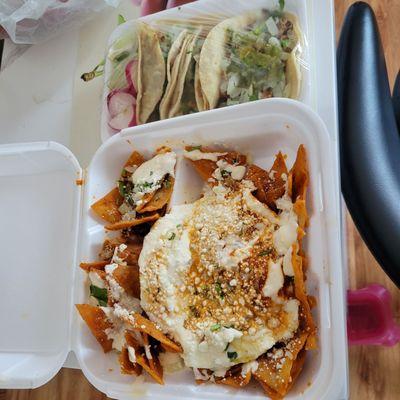 Chilaquiles and $3+ tacos