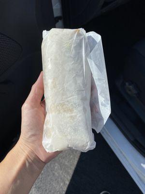 Size of Burrito Asada I am a small 4' 11 lady this is a small burrito for the price