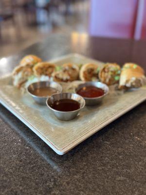 Lumpiang Gulay and dipping sauce. The dark sauces were my fave