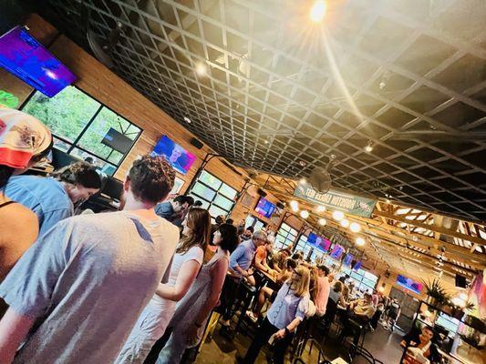 Trivia/steak night crowd