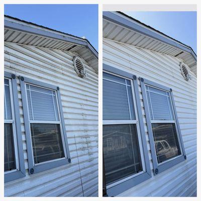 Exterior front side of house BEFORE & AFTER pics.