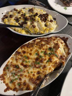 Creamed corn and Au gratin potatoes side dishes