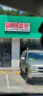 The sign to the store