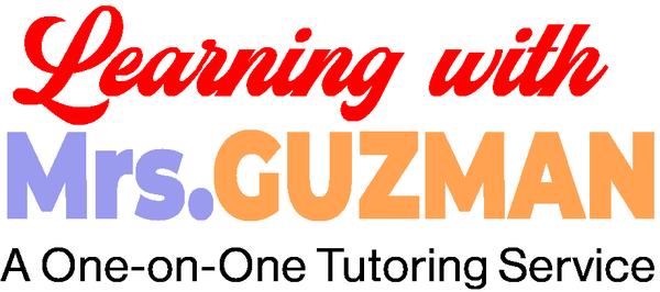 Learning with Mrs. Guzman type logo