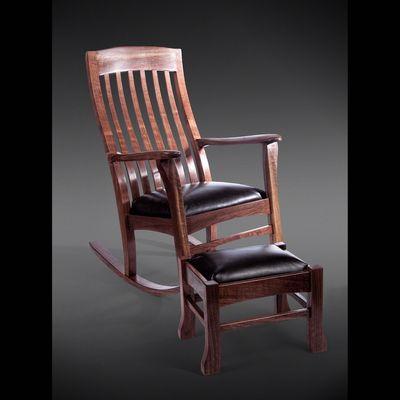 Handmade walnut rocking chair