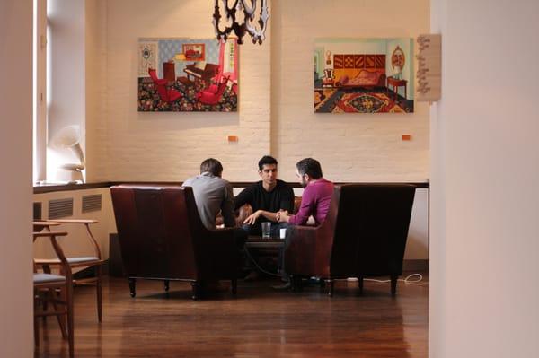 A meeting in the Library