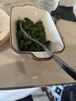 Side order of spinach with my fish and chips always.