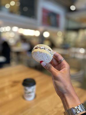 Alfajor, flakey and fluffy.