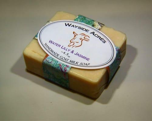 Goat Milk Soap Water Lilly Jasmine : Goat milk is a natural healer and moisturizer It's very close to the PH of your skine