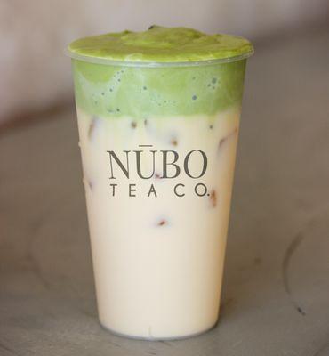 Jasmine Green Milk Tea with Matcha Creme
