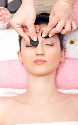 Hot stone facial. Great facial for cold weather.