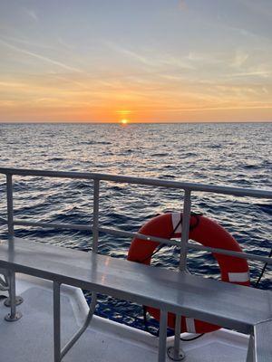 Sunset during reef/night dive.