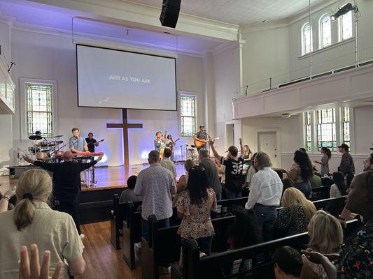 Worshipping our Lord and Savior.