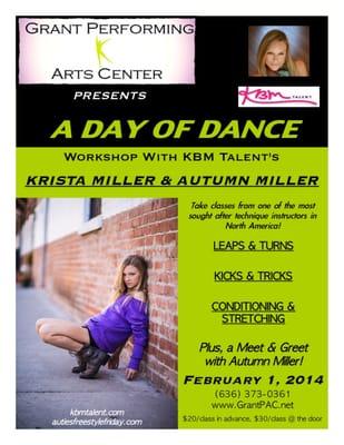 Day of Dance with Autumn Miller and Krista Miller - Saturday, February 1st, 2014!