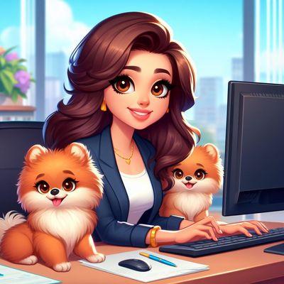 Office work with my poms!