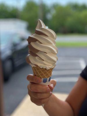 Medium twist on a waffle cone