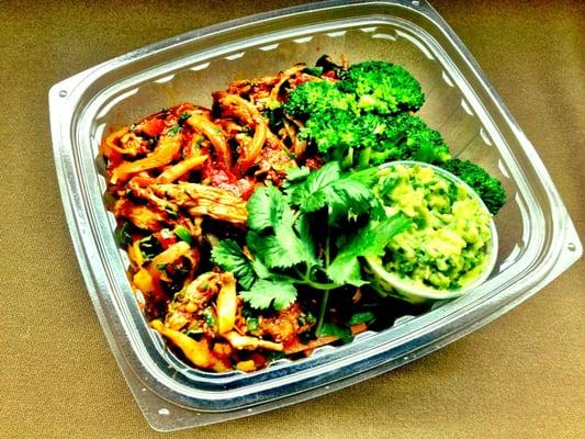 Mexicali chicken with Broccoli, Spanish Cauliflower Rice and fresh Guac!