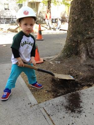 My 3 year old son helping out!