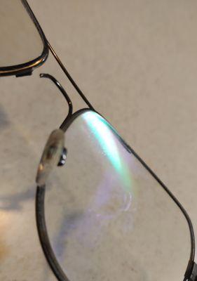 Broken nose bridge from glasses barely a year old.