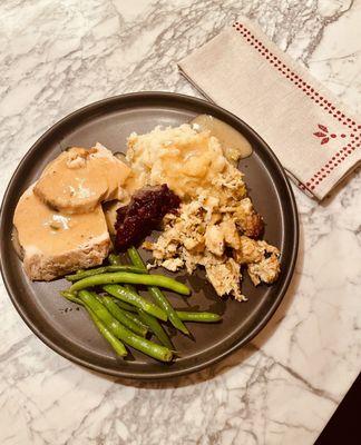 From reheating the meal and plating it here for a single serving.