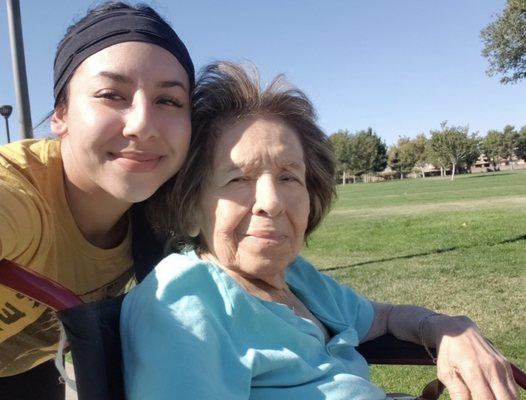 My grandmother and I.