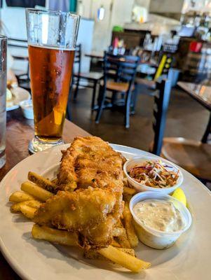 We split a full order of fish and chips - this is one of the split plates