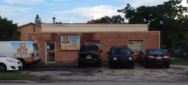 Look for us across the street from Enterprise rent a car and AAMCO Transmissions