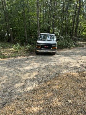 This is how he left my van and he took off and left the scene