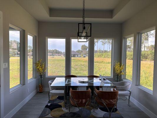 We installed window film on the windows of this dining area