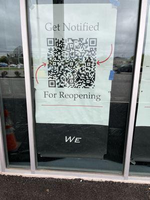 Scan to hear when they reopen!
