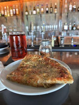 Cheese pizza and a cider $12 on HH menu.