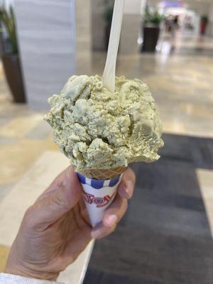 Pistachio gelato cone