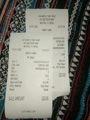 Went today to get a tire repair, got the same service not even a week ago and was charged $3.00 more than the last! Smh......