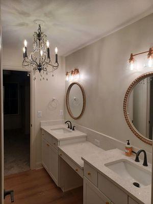 bathroom lighting and electrical for new construction.