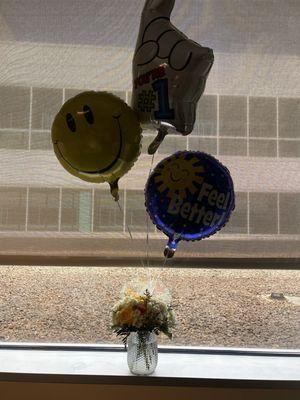 lol e the beautiful arrangement that was made for my father. The delivery driver was so pleasant which is a huge plus at the hospital.