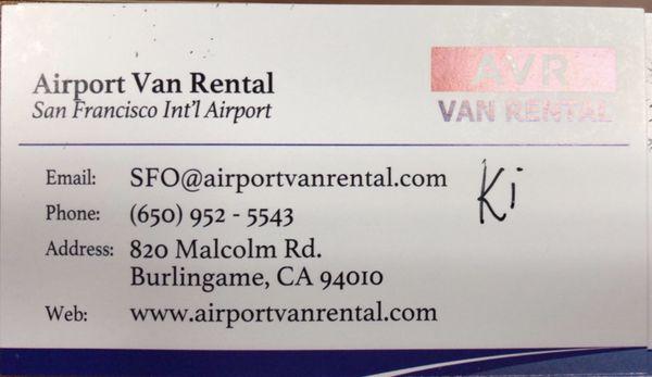 Business Card and the person who helped me is Kim