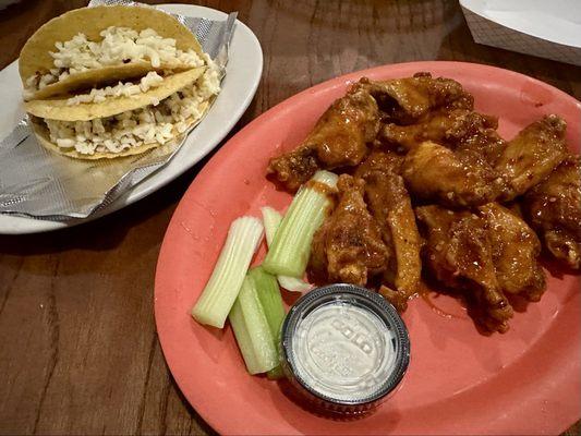 Wings and tacos