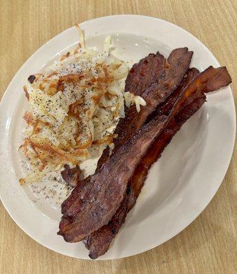 Bacon and hash browns