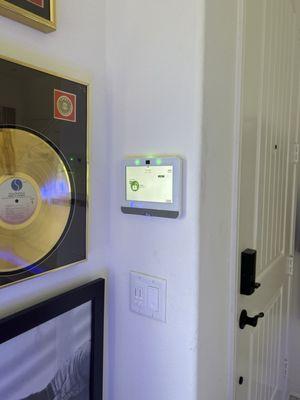 Access pad for alarm system by front door