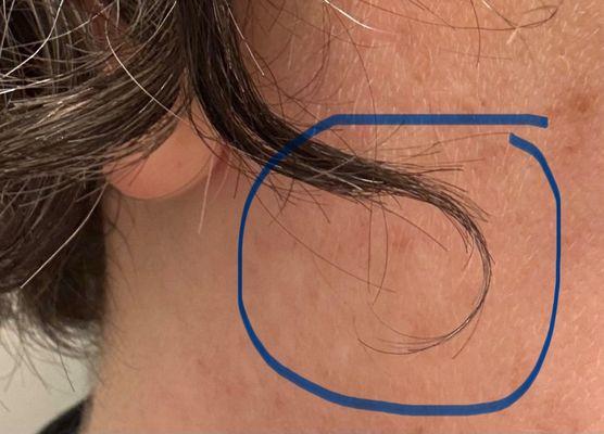 This is why u don't cut curly hair on an angle--it looks horrible.