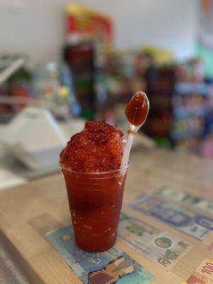 Raspados de frutas naturales.