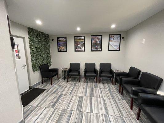 Newly decorated waiting room.