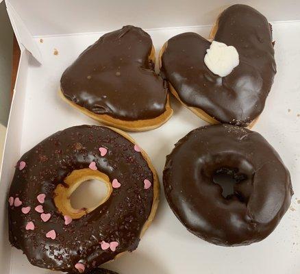 Valentines day heart shaped chocolate and Boston cream donuts, Dunkin Donuts, Amelia Arena, Downtown Tampa