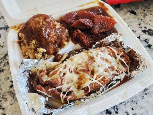 Stuffed Catfish with Dressing and Yams