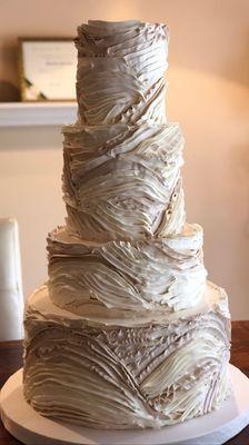 Textured wedding cake in buttercream
